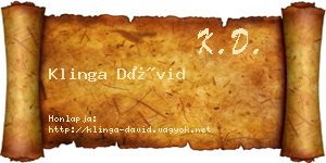 Klinga Dávid névjegykártya