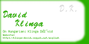 david klinga business card